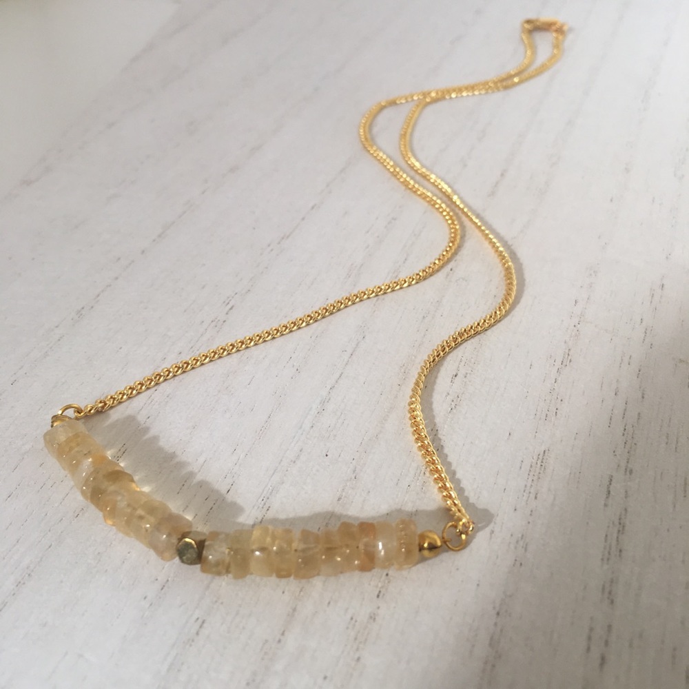 Citrine gemstone November Birthstone Gift Necklace